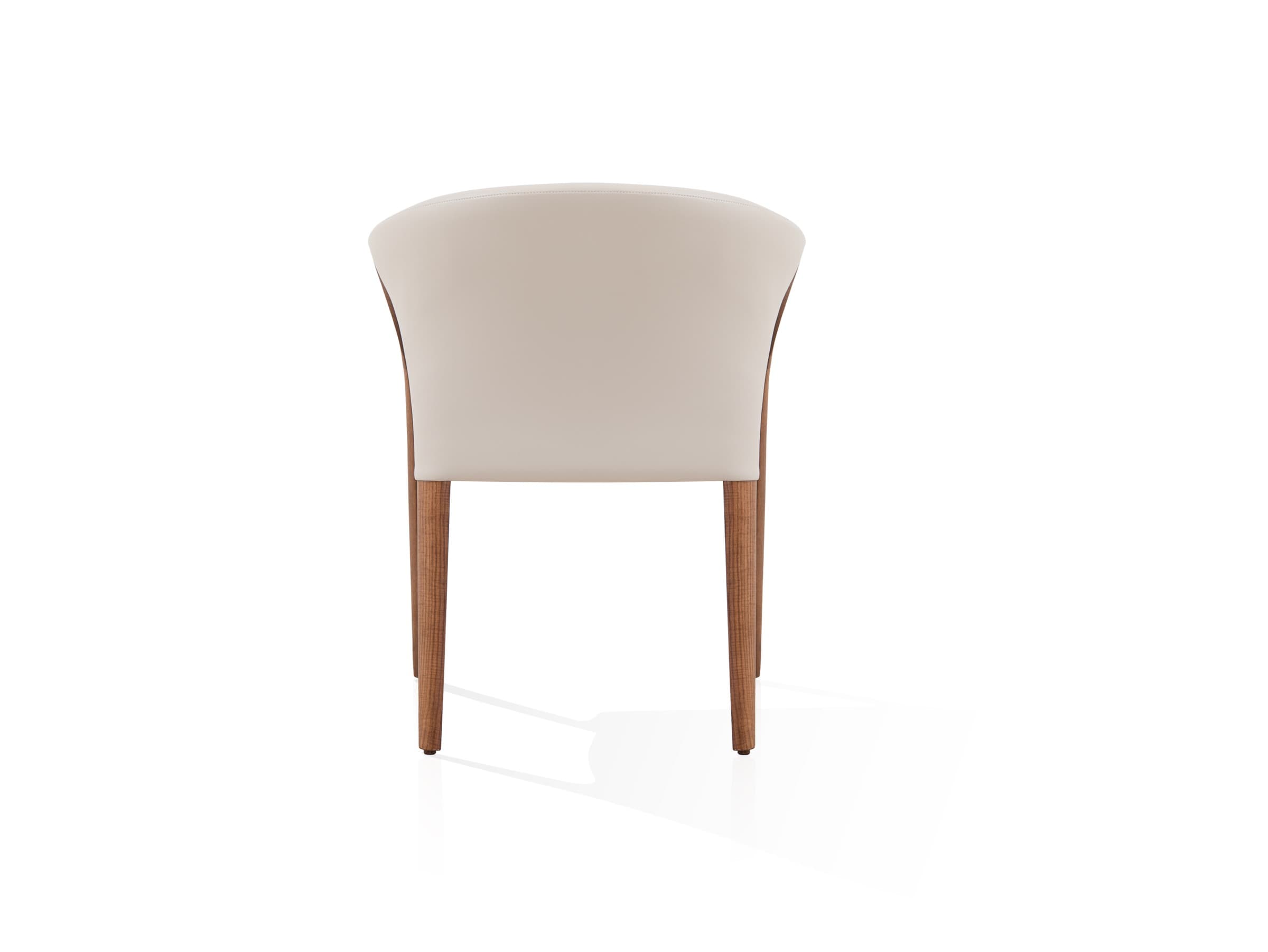 6-ACH-19075 front view of the cream and walnut dining armchair