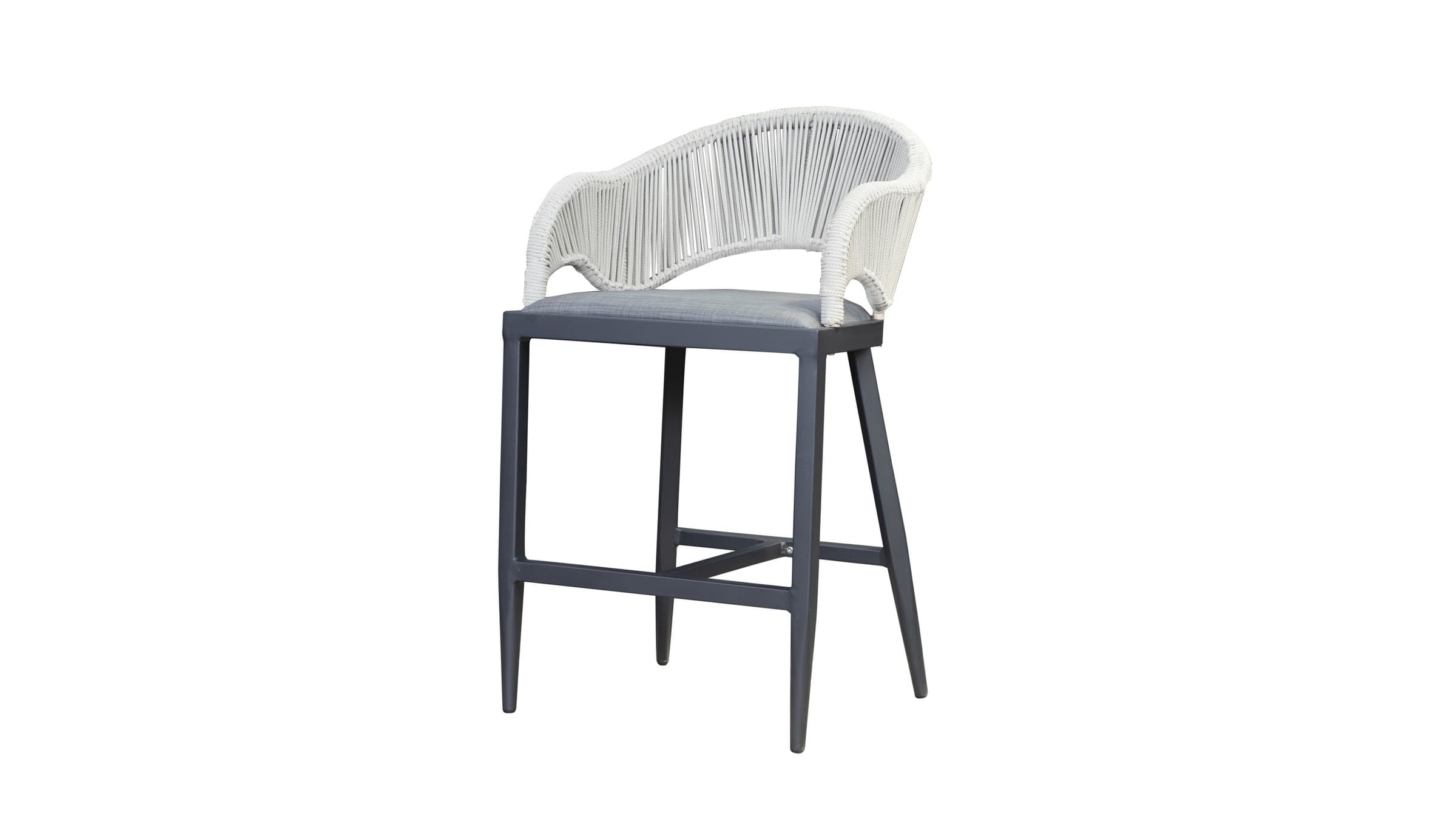 BP-1011 round outdoor side table with a stone top — view 3
