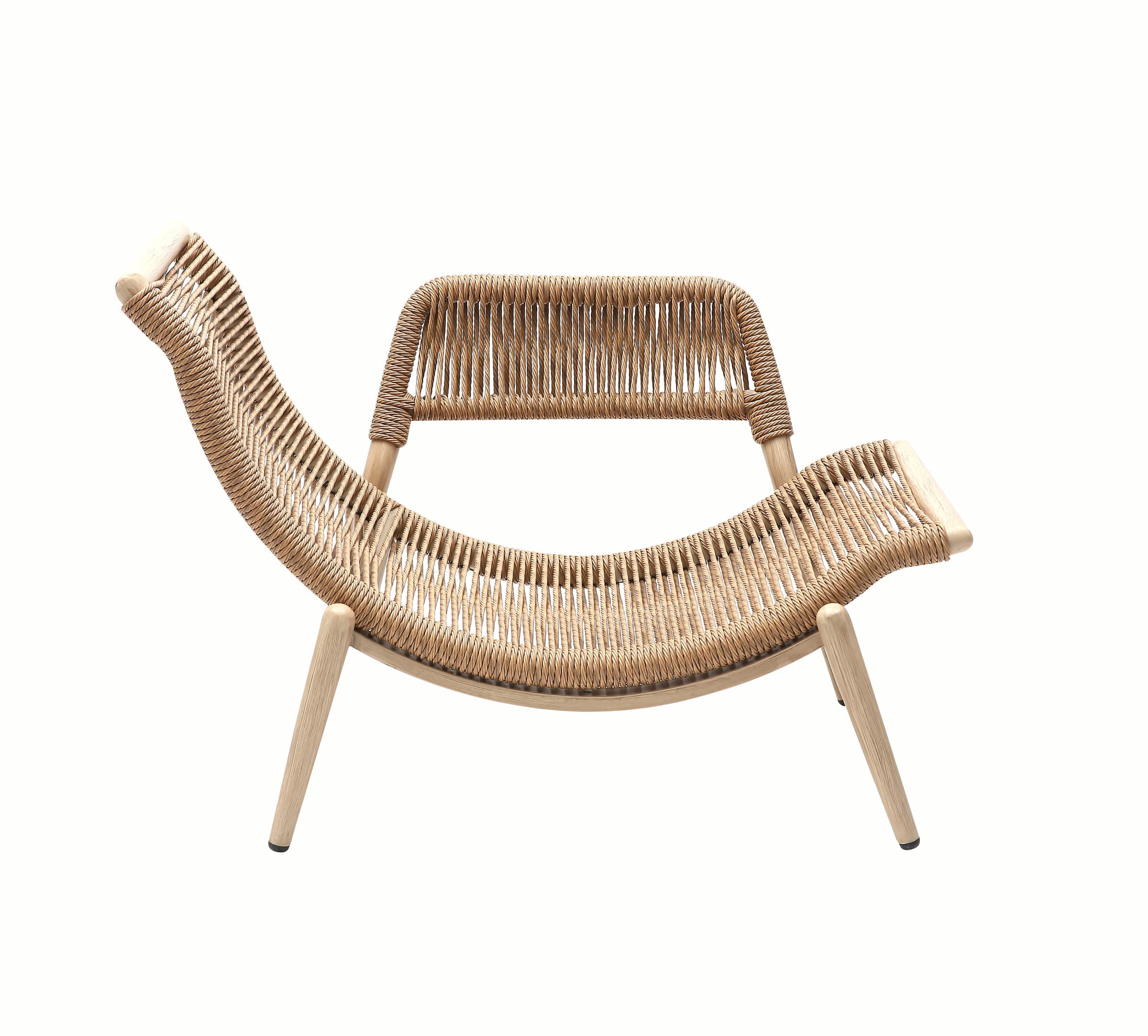 BP-2035 wooden outdoor lounge chair with a footstool — view 12