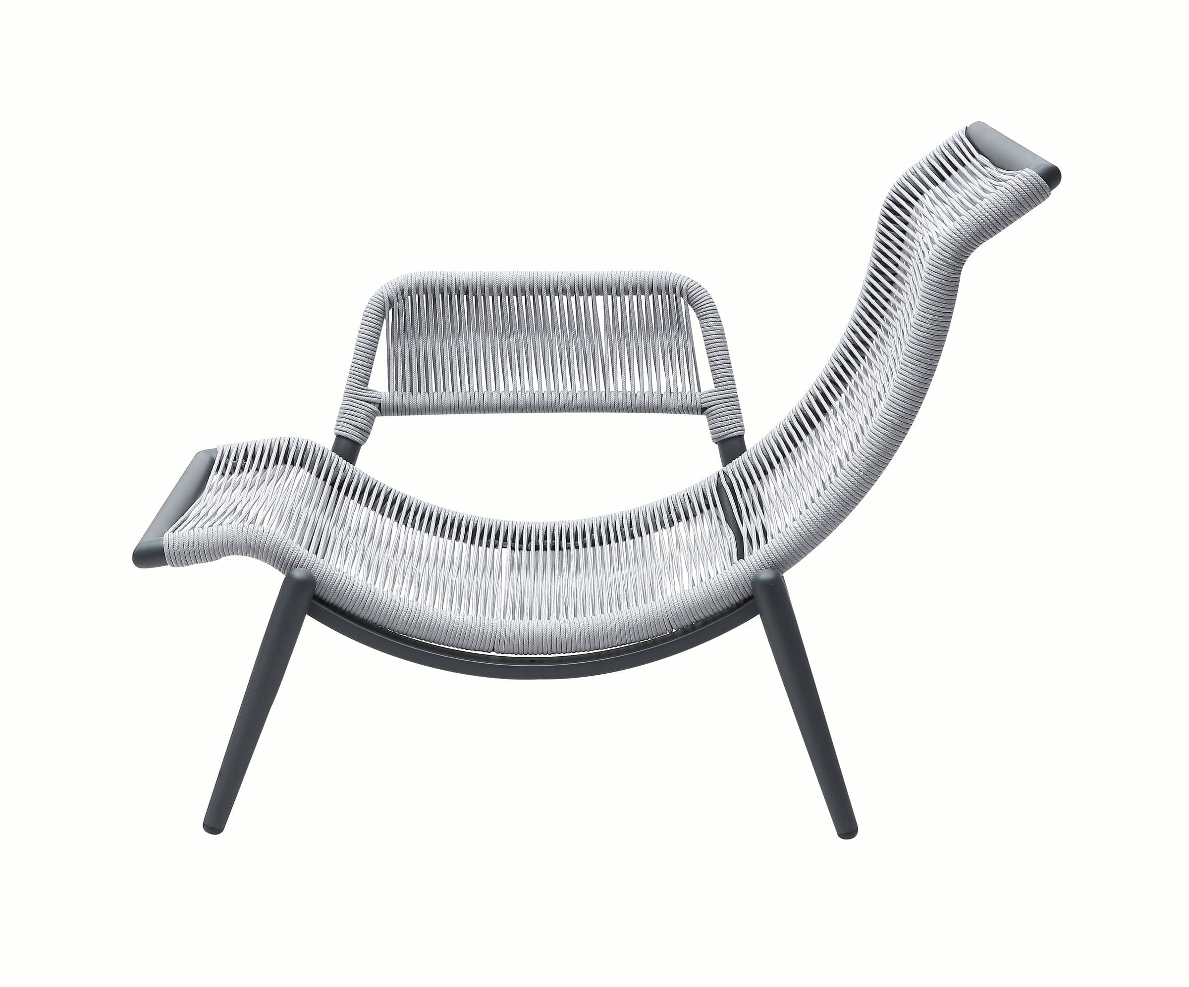 BP-2035 wooden outdoor lounge chair with a footstool — view 2