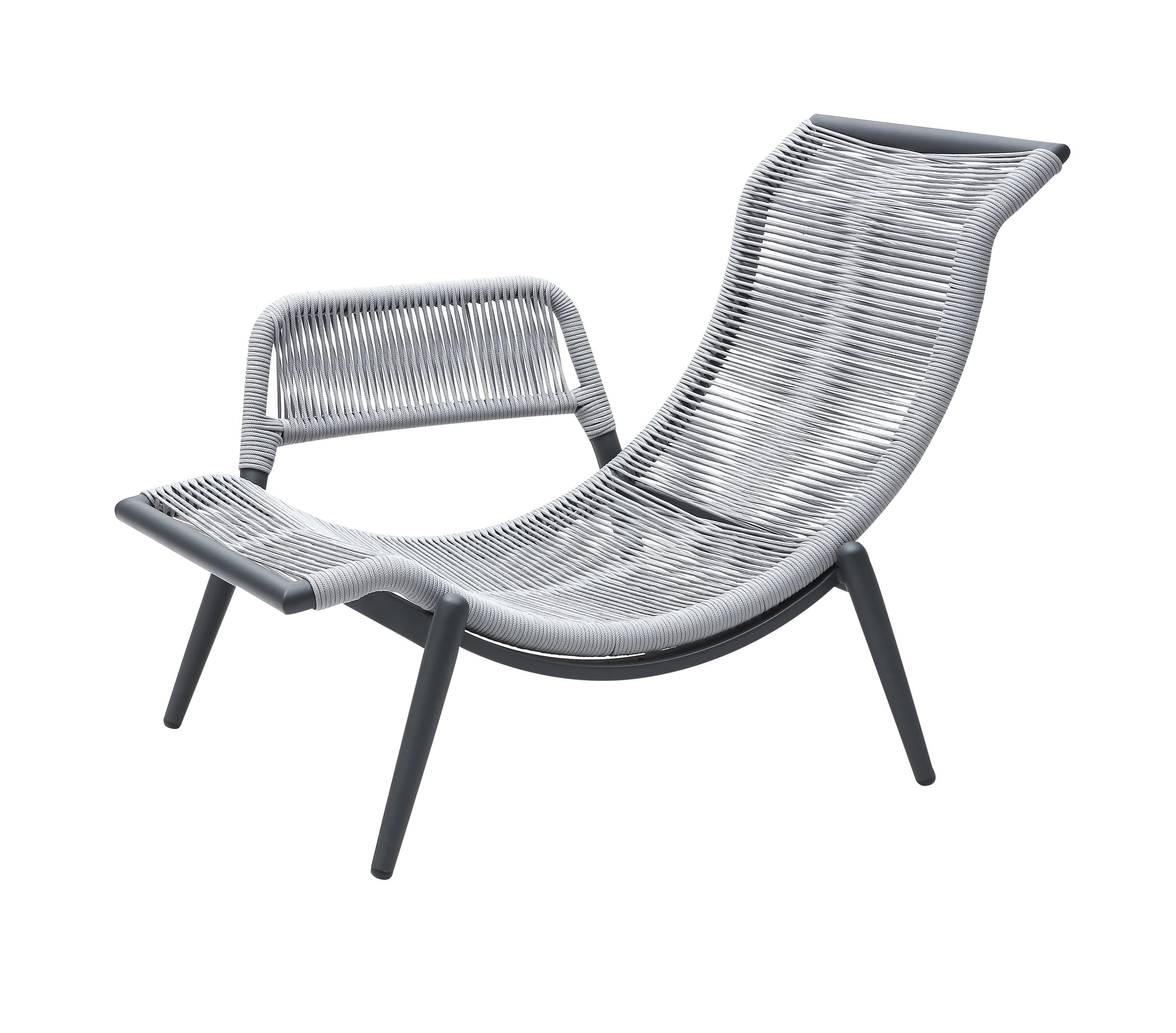 BP-2035 wooden outdoor lounge chair with a footstool — view 3