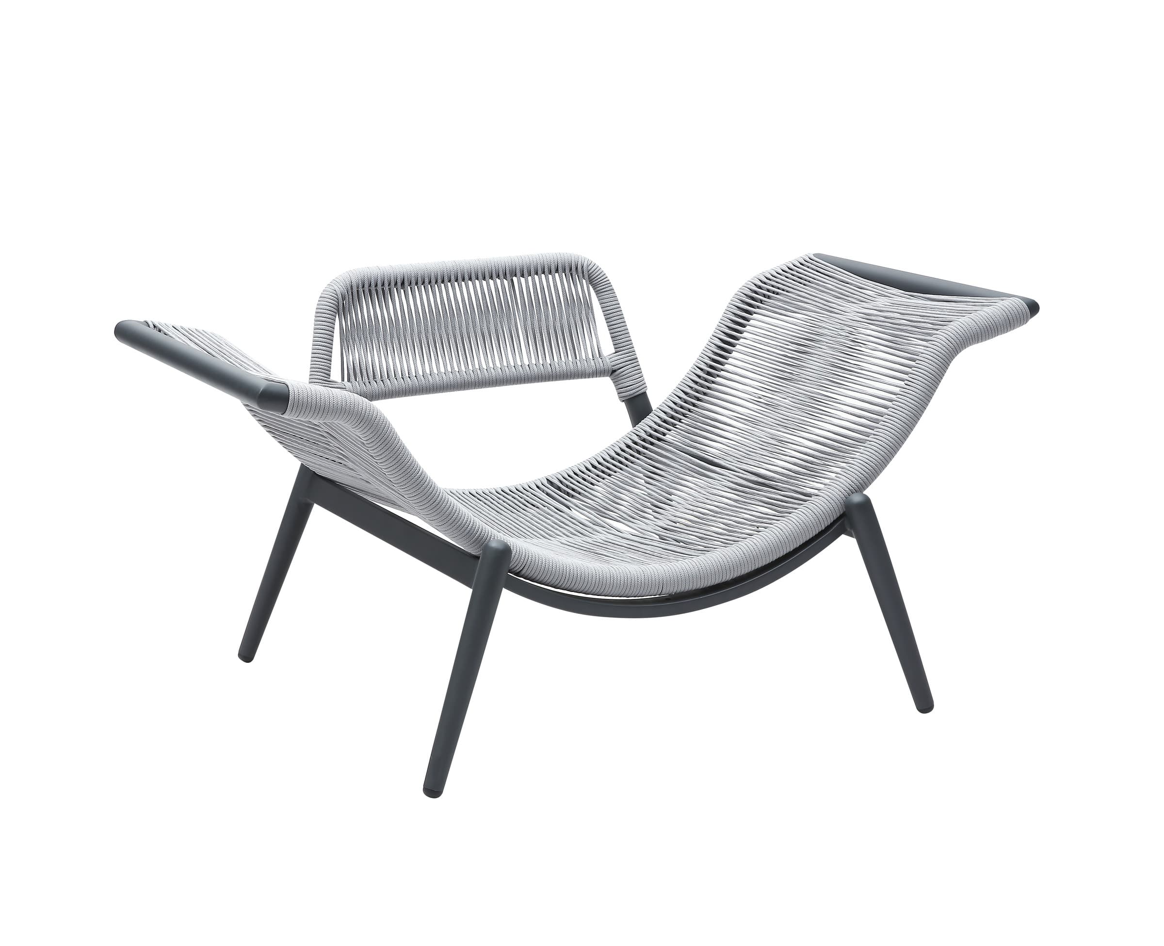 BP-2035 wooden outdoor lounge chair with a footstool — view 4