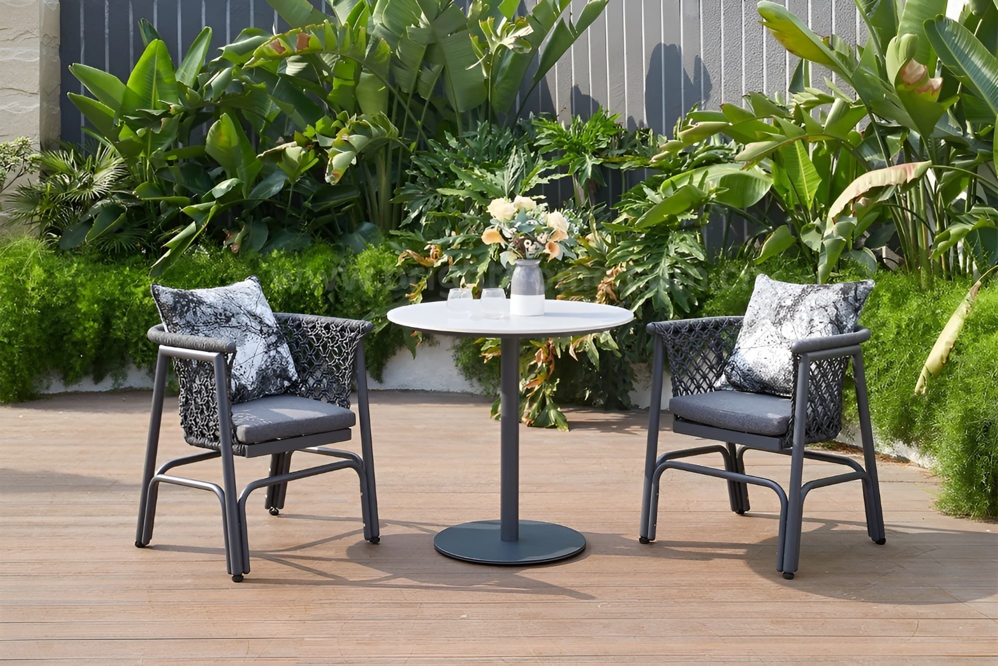 BP-2039 outdoor sofa set with armchairs and a coffee table — view 3