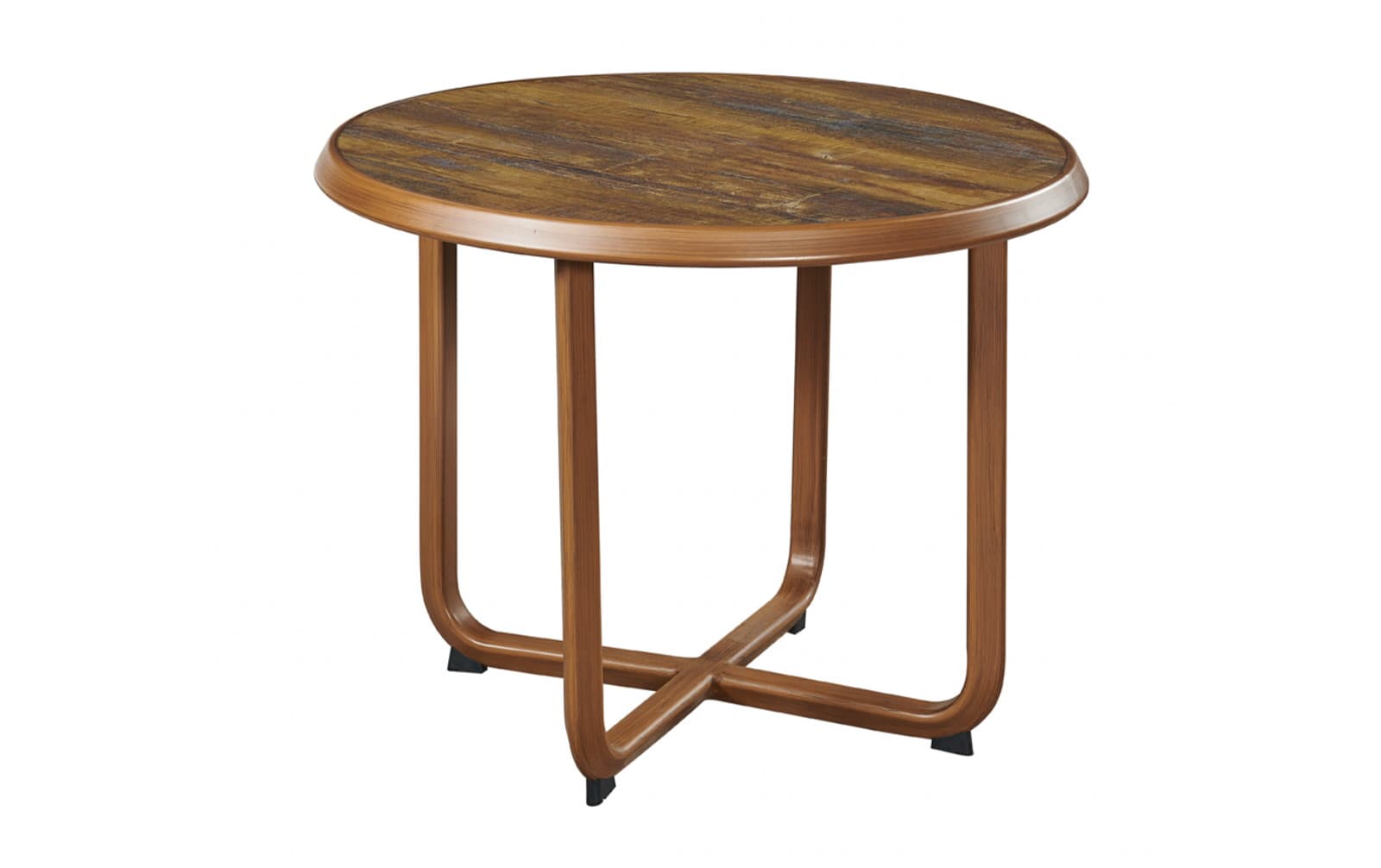 BP-3172B-TA round outdoor table with rope-weave chairs and stools — view 2