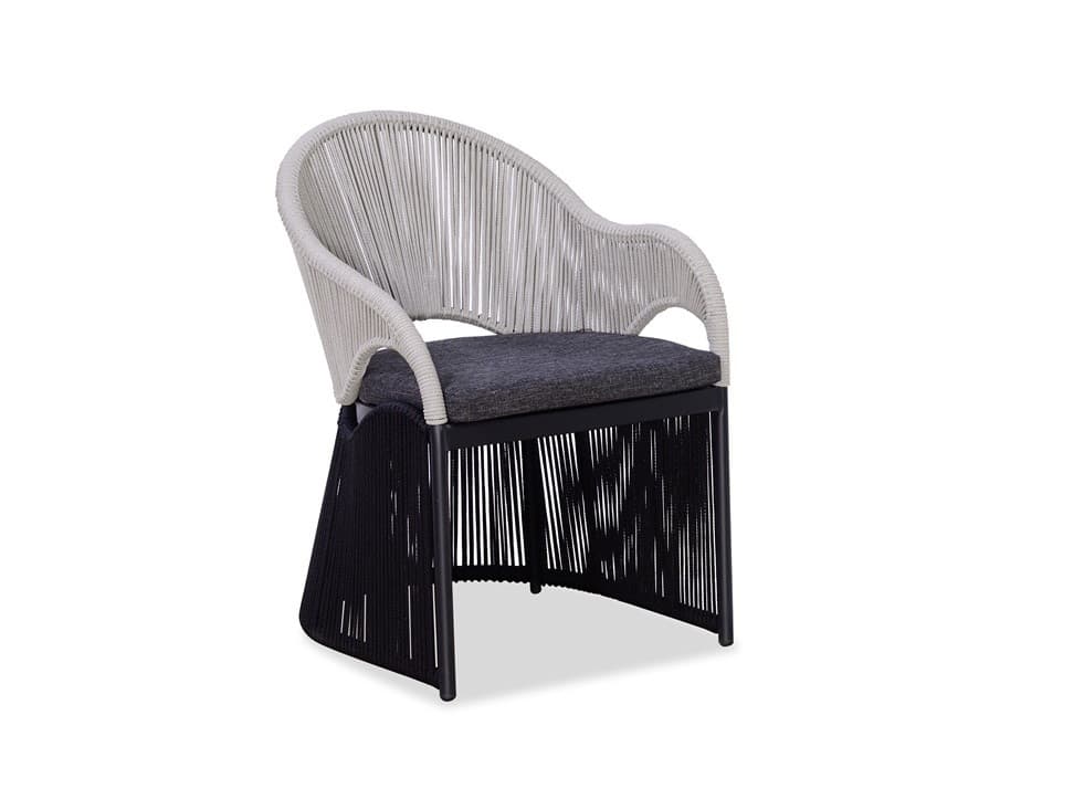 BP-3205 round outdoor dining table with four rope-weave armchairs — view 5
