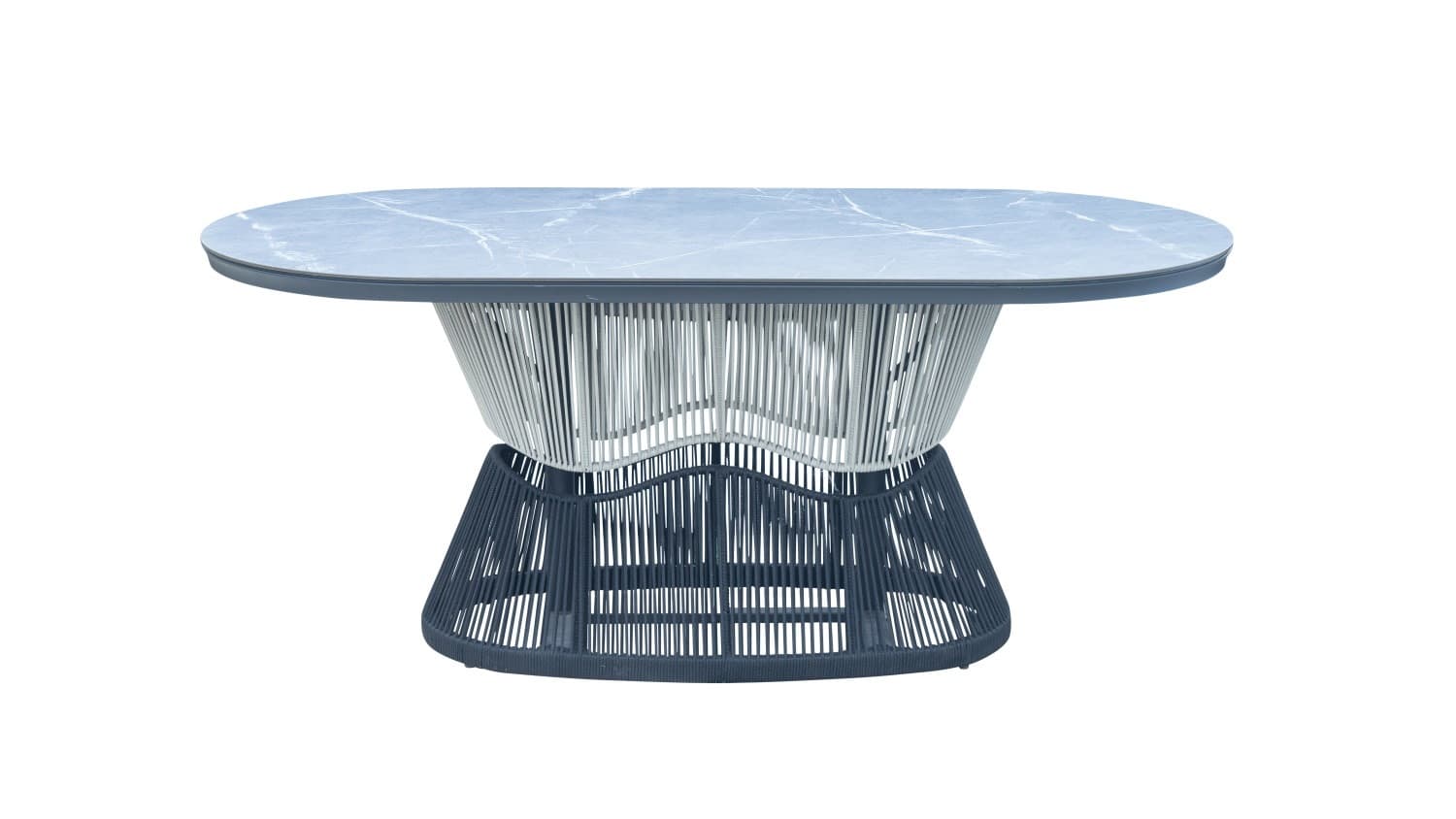 BP-3205 round outdoor dining table with four rope-weave armchairs — view 6