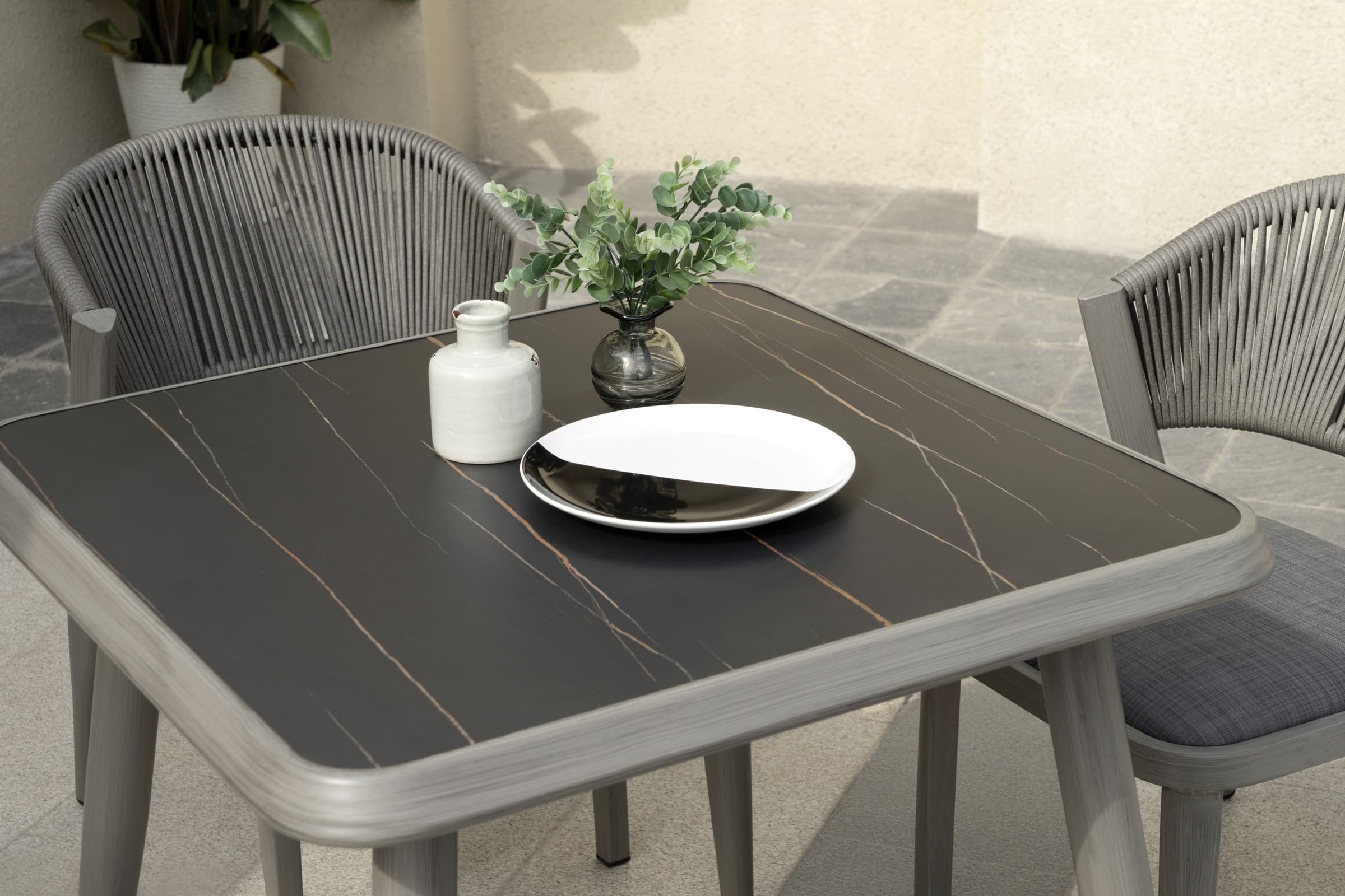 BP-3232-S outdoor dining chair in pale rope weave with a wooden frame — view 13