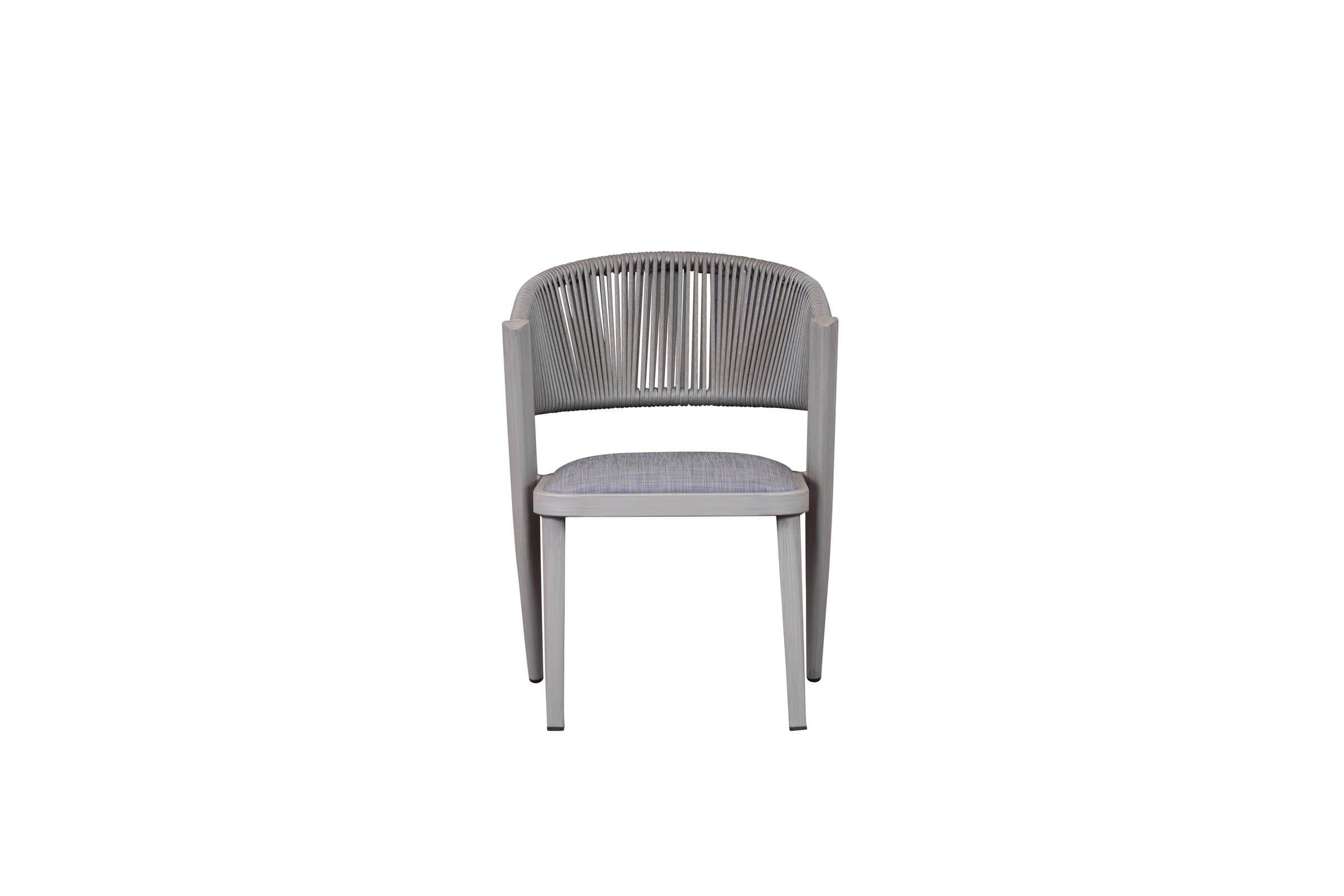 BP-3232-S outdoor dining chair in pale rope weave with a wooden frame — view 15