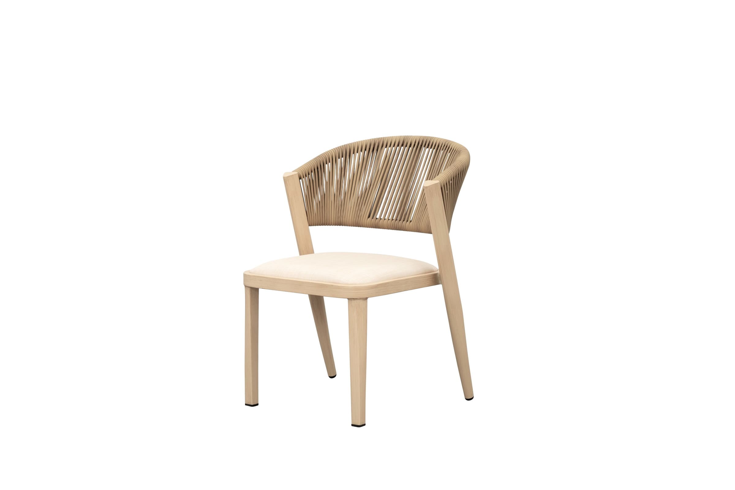 BP-3232-S outdoor dining chair in pale rope weave with a wooden frame — view 4