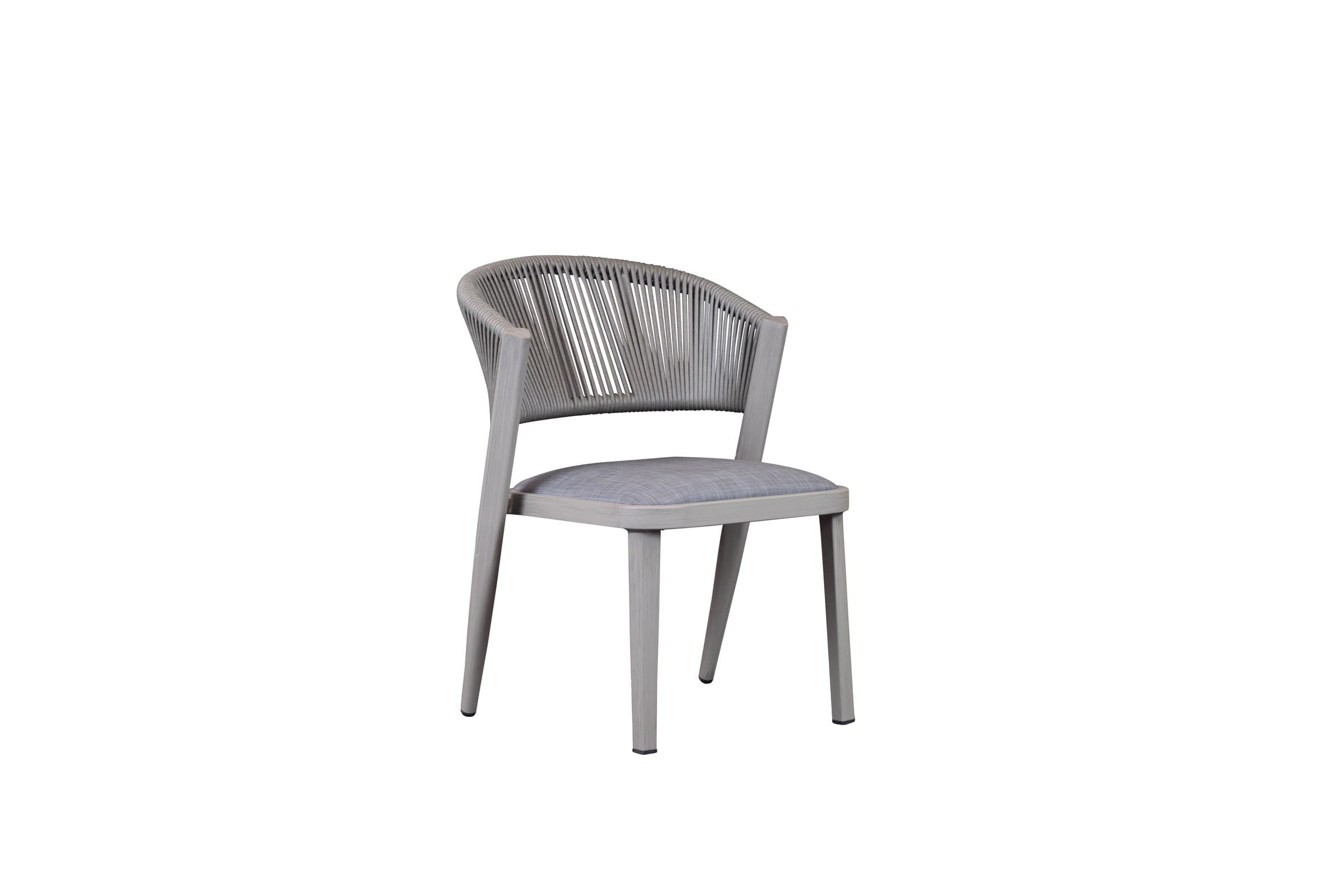 BP-3232-S outdoor dining chair in pale rope weave with a wooden frame — view 5