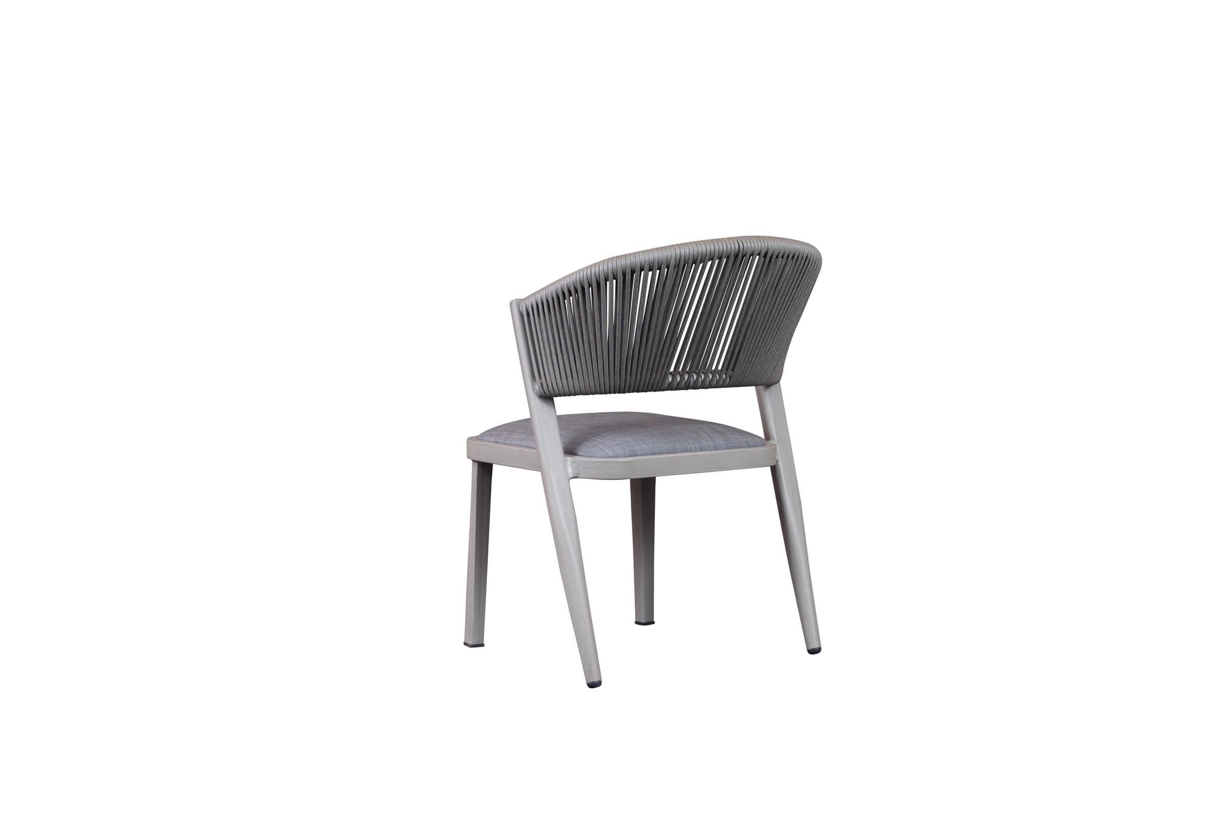 BP-3232-S outdoor dining chair in pale rope weave with a wooden frame — view 6