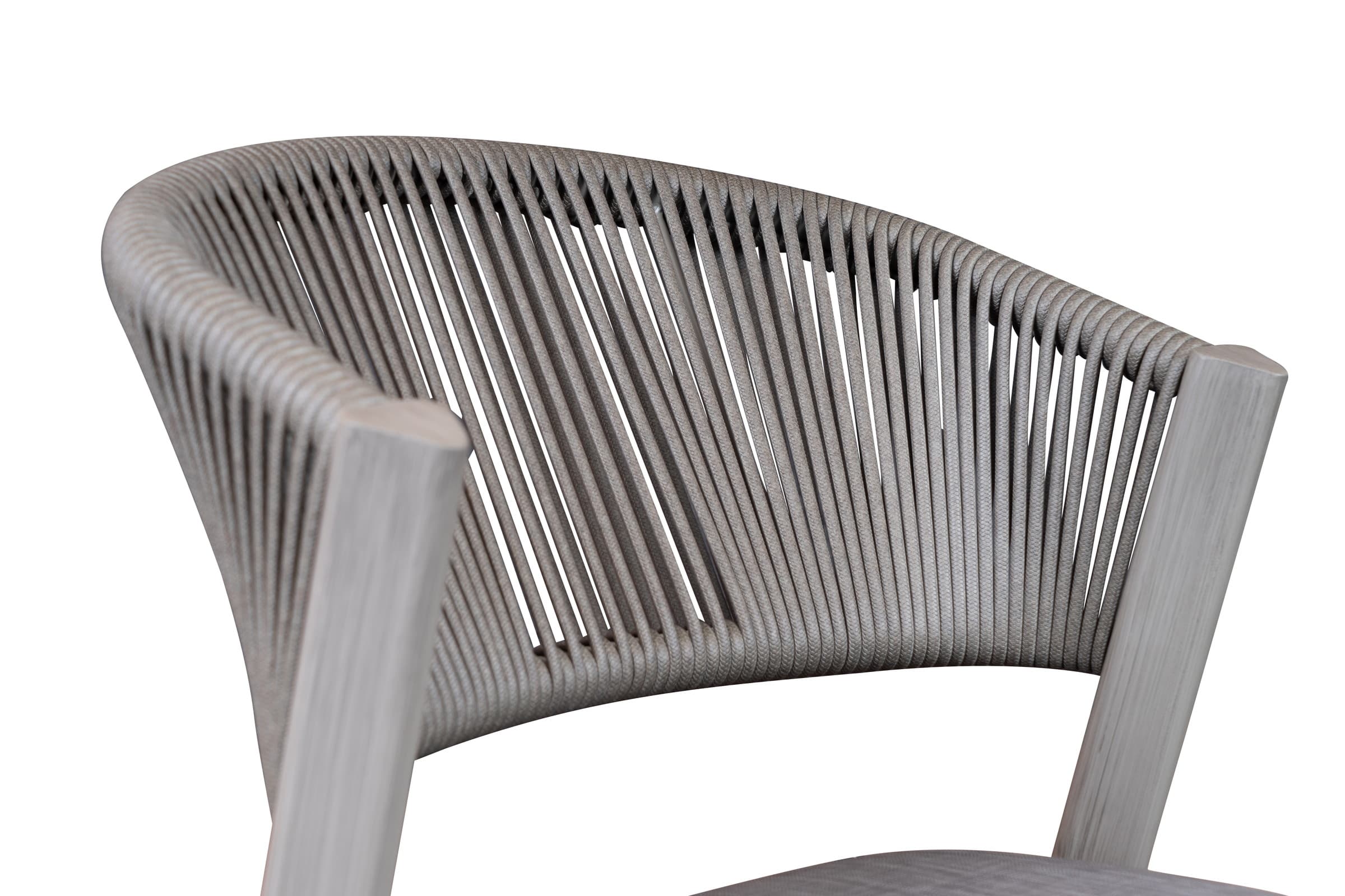 BP-3232-S outdoor dining chair in pale rope weave with a wooden frame — view 7