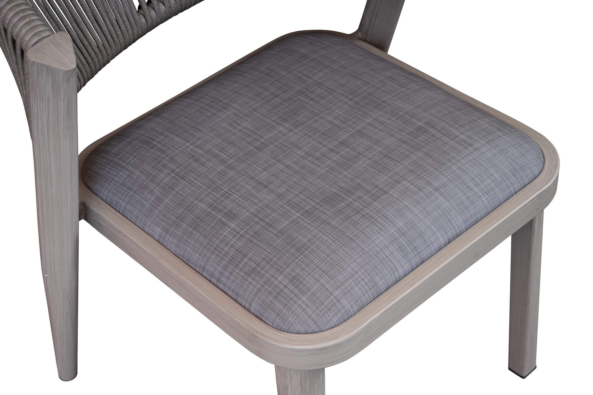 BP-3232-S outdoor dining chair in pale rope weave with a wooden frame — view 8