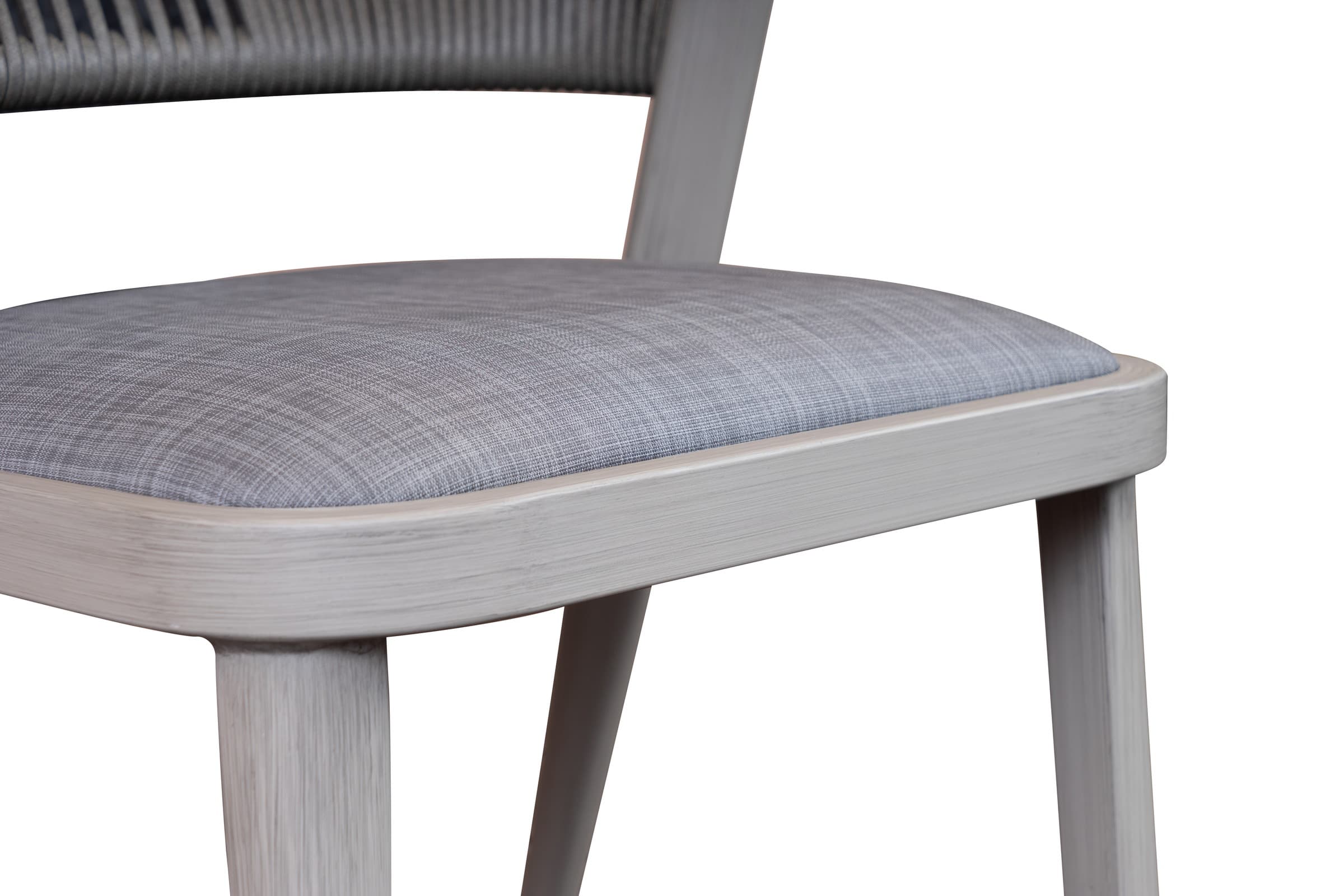 BP-3232-S outdoor dining chair in pale rope weave with a wooden frame — view 9