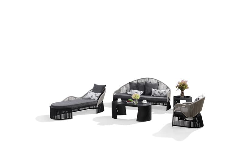 BP-8171A outdoor lounge set in dark weave beside a pool — view 2