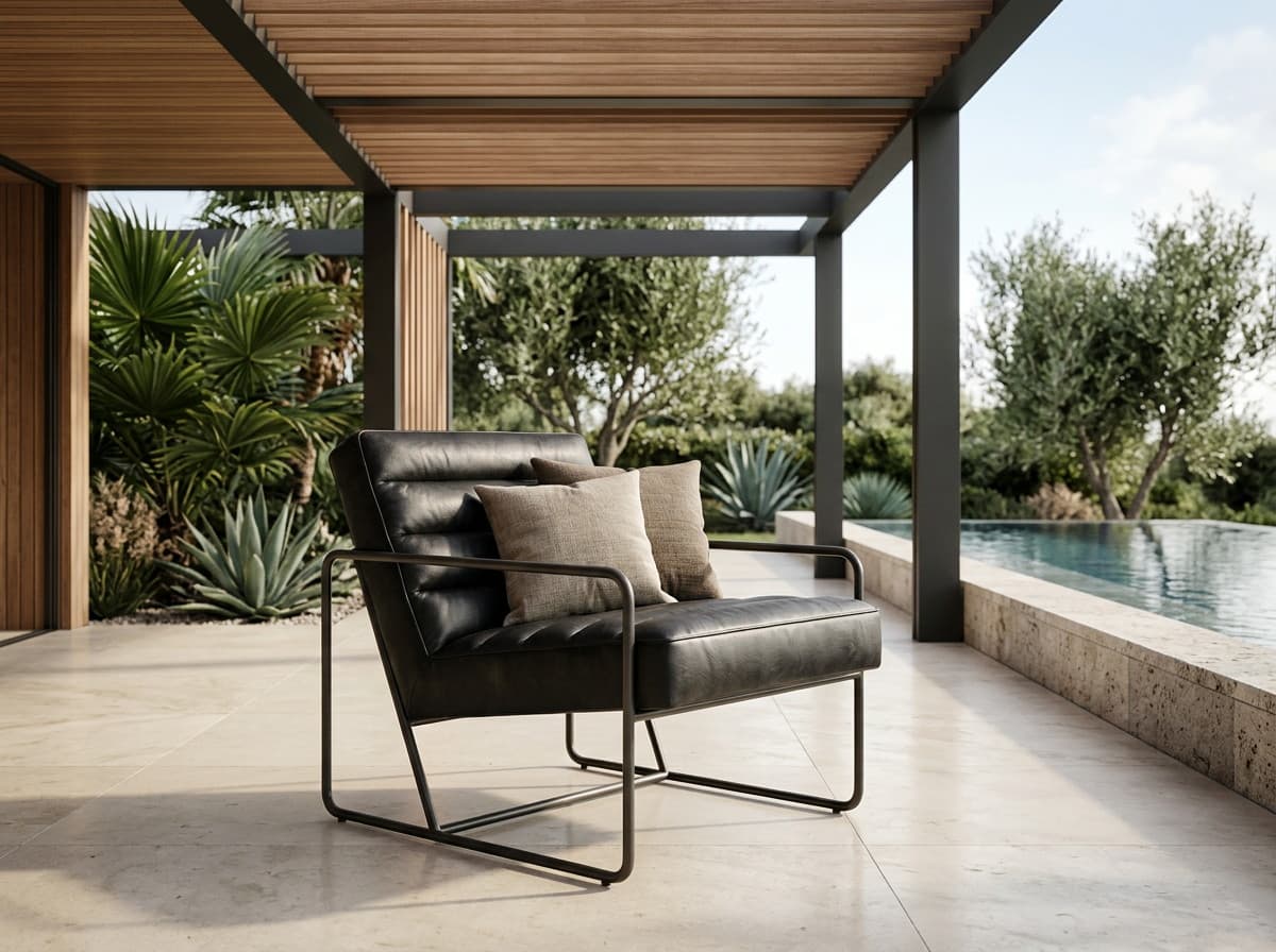 C0306-1D Channel Quilted Leather Chair