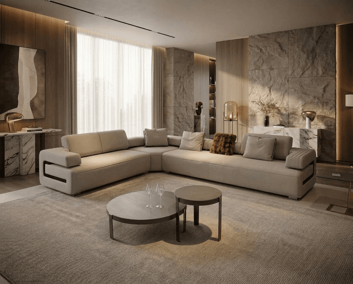 F8112 L-Shaped Sofa with Daybed Ends